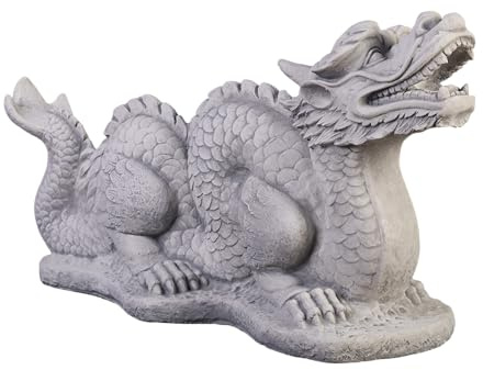 gartendekoparadies.de Grande Figure de Pierre Dragons Chinois Long en Pierre reconstituée, résistant au Gel
