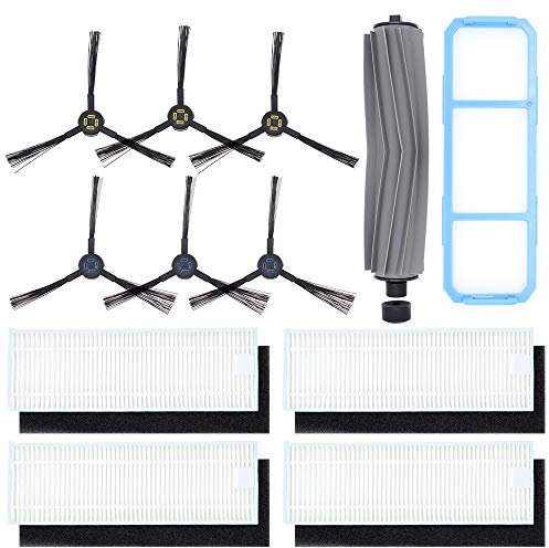 DingGreat Staubsauger Zubehör, Ersatzteile für Kehrroboter, für ILIFE A7 A9S Staubsauger Roboter, 1 Hauptbürste + 1 Primärfilter + 6 Seitenbürste + 4 Filter