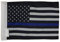 Hot Rides Robuste Motorrad-Flagge, USA, Schwarz mit blauer Linie, 25,4 x 38,1 cm
