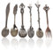 Agatige 6 Pz/set Cucchiaino da caffè vintage intagliato Cucchiaino Retro in lega di zinco Dessert Caffè Stoviglie Cucchiai Posate Cucina, Mini Cucchiai da Portata(Bronzo verde)