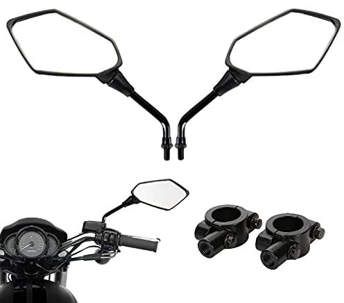 SacJkt Universal-Motorradspiegel, drehbar, 1 Paar Motorrad-Rückspiegel aus ABS-Kunststoff, mit Spiegelhalterung, für Sportfahrrad, Scooter (schwarz)