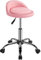 Yaheetech Rollhocker Bürohocker mit Rollen, Drehhocker mit niedriger Rückenlehne, Arbeitshocker Höhenverstellbar, Sitzhöhe 46,5-61 cm, Hellrosa