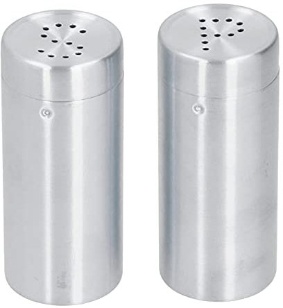 2pcs Spice Jar, Stainless Steel Seasoning Bottle Condiment Jar, Salt, Sugar and Pepper Shaker Container, Seasoning Cans with Cover (silver)