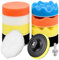 11tlg Polierschwamm Auto Set 80mm Polierschwämme Polieren Pad Schwamm mit Polierpad Polierpad Set und Polierfell Polierset Polierteller Kit Polieraufsatz Akkuschrauber für Polieren Schleifen Wachsen