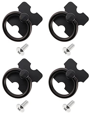 YINETTECH 4 Stück Vintage Schubladenknöpfe Ziehgriffe Antik Dekorative Griffe Möbel Hardware Zubehör für Schrank Kleiderschrank Kommode Schwarz