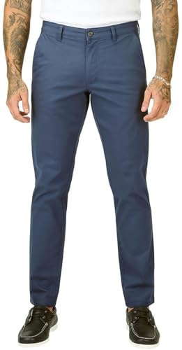 JMOJO Chinos Trousers Men – Slim Fit Wrinkle Resistant Stretch Cotton Pants – Smart Casual Wear for Office, Travel & Weekend Navy Blue