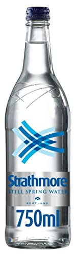 120 x Strathmore Still Spring Water 750ml Glass Bottles with 250 Paper Straws