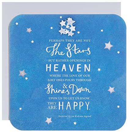 Hallmark Trauerkarte – moderne abgerundete Kanten, textbasiert und Stern-Design