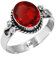 Jeweloporium 925 Silber Ringe für Damen Rot Rubin simuliert Stein Boho Silber Ringe Größe 64(20.4) Halloween Geschenk Handgefertigt Schmuck