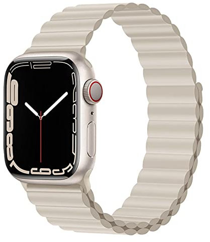 Magnet Band für Apple Watch Armband 41mm 45mm 40mm 44mm 42mm 46mm 38mm Herren/Damen,Silikon Sport Loop Strap für Apple Watch 8 Armbänder iWatch Series 10 9 8 7 6 5 4 3 SE Ultra 49mm-42/44/45/46 mm