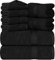 Utopia Towels - 8 teilig Handtücher Set aus Baumwolle mit Aufhänger - 2 Badetuch, 2 Handtücher und 4 Washclappen - (Schwarz)