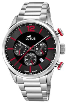 Reloj Lotus para Hombre 18688/6 Chrono Caja de Acero Inoxidable 316l Plateado Correa de Acero Inoxidable 316l Plateado