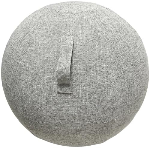 Alywen Schutzhülle für Ball, Fitnessstudio, Gymnastikball, Swiss Ball, Büro, schmutzabweisend, langlebig, rutschfest, für Ball (75 cm, grau/weiß)