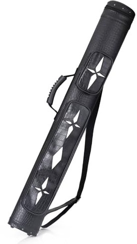 JTVTW 2 x 2 Pool-Queue-Tasche für Billard-Queue Kunstleder Harte Queue-Tasche für 2 Stoße 2 Schäfte Schwarz