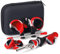SUNNEKO Silikon-Honigbienen-Dampf-Strohhalm-Set, Tupfstrohhalm, Öl-Rigs-Schalen, Sammler, Titanspitze, 16,5 cm Silikonwachs, Schnitzerei-Reisewerkzeug-Set mit Reiseetui (Rot + Schwarz + Weiß)