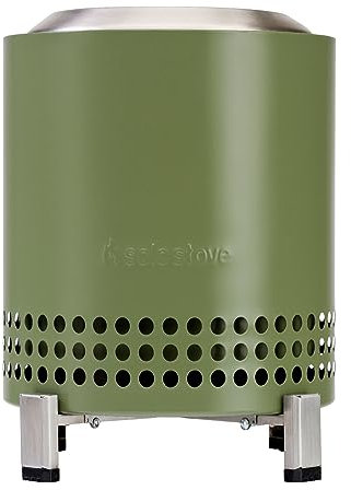 Solo Stove Mesa XL Tabletop Fire Pit with Stand | Low Smoke Outdoor Table Top Fire Pit | Fueled by Pellets or Wood, Stainless Steel, With Travel Bag, H: 21.8 x D: 17.8cm, 1 kg, Deep Olive