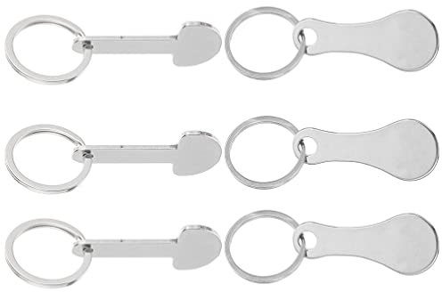 Operitacx 6st Einkaufswagen-Token Einkaufswagenmarken Einkaufswagenchips Aus Edelstahl Wagenmarken Holz Trolley-Token-schlüsselanhänger Anhänger Aus Edelstahl Rostfreier Stahl Einkaufen