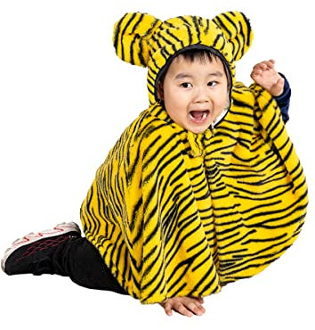Seruna Tiger-Kostüm, F150 92-110, Umhang für Klein-Kind Kind-er, Wild-Katze Kostüm-e Fasching Karneval Kleinkinder-Karnevalskostüme Kinder-Faschingskostüme