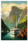 artboxONE Poster 30x20 cm Städte Norwegischer Fjord - Bild Vintage-reiseplakat Fjord gemälde