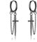 Schwarze Schwert Ohrringe Sterlingsilber baumelnde Creolen für Frauen Gothic Quasten Ohrringe Schmuck Geschenke für Mädchen