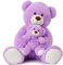 MorisMos Riesen Teddys mit kleinbär, Lilac groß Teddybär XXL Kuscheltier 100cm, süß stofftier plüschtier Freundin Mädchen Kinder Mutter