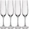 MIKASA Treviso Crystal Flute Glasses, 190ml, Set of 4 Lead-Free, Champagne Flutes with Rippled Effect for Celebrations