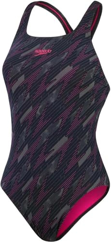 Speedo Women's Hyperboom Allover Medalist Swimsuit,Quick Drying, Fitness, Chlorine Resistant