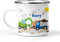 wolga-kreativ Emaille Tasse Becher Kinder Kindertasse Emaille Campingbecher bruchsicher Geschenk Kinder Bagger Laster mit namen