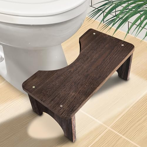 AZEN Holz-Toilettenhocker Squat Erwachsene, Kothocker für Badezimmer Erwachsene, tragbarer Toilettenhocker für Erwachsene, 17,8 cm Höhe