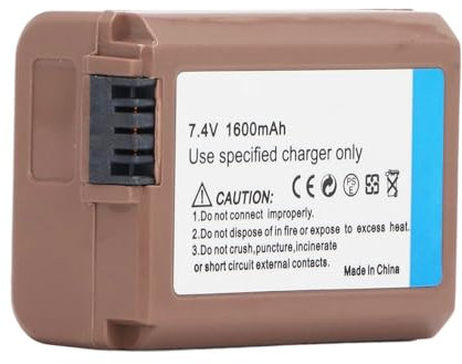 NP-FW50 Kamera-Akku, 1 Packung, 1600 MAh Wiederaufladbarer Akku für ZV-E10, für Alpha A6500, A6300, A6000, A7 II, A7R II, A7S II, A5000, A5100 und mehr.
