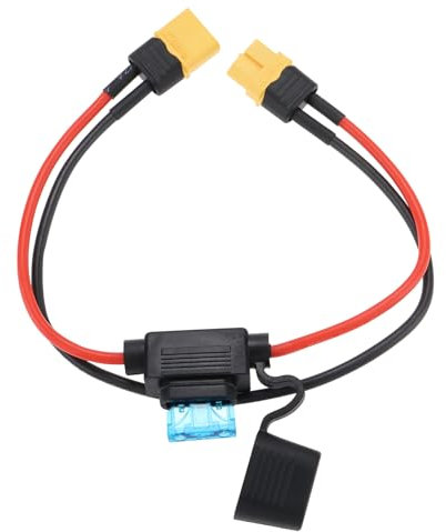 Be In Your Mind 14AWG XT60 Extension Cable XT60 Male to Female Connector Cable with 15A Fuse for Electric Bikes Drone Model Planes Model Cars Lipo Battery Charger, 0.3M/1FT