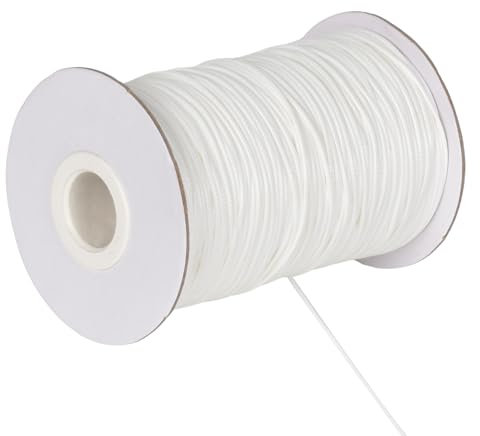 160m Filo Cerato per Bracciali, 1mm Cordoncino per Collane Cordino, Filo per Braccialetti Elastico, DIY Gioielli, Fili di Perline (Bianco)