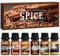 SALUBRITO Spice Essential Oils Set, Autumn Fragrance Oils for Diffuser for Home, Candle, Soap Making - Cinnamon, Spiced Cider, Pumpkin Pie, Coffee Cake, Gingerbread, Vanilla Aromatherapy Oil
