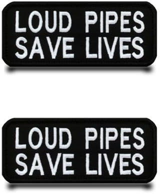 2 Stück LOUD PIPES SAVE LIVES Lustige Patch Abnehmbare Aufnäher mit Stickerei Taktische Militär Flagge Patch Applikation für Taschen Jacke Weste Kleidung Baseballkappe Rucksäcke Draussen