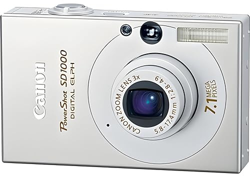 Canon PowerShot SD1000 Digital Elph Camera 7.1 MEgapixel with 3x Optical Zoom 2.5-Inch LCD Silver (Renewed)