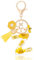 MWOOT Letter Keychains Initiale Lettre Porte Clef Lettre Z,Alphabet Initial Keyring avec Pampille Pendentif,Jaune Pétales Feuille D'or Key Ring pour Femmes Filles Portefeuilles Sac à Main Charme(Z)