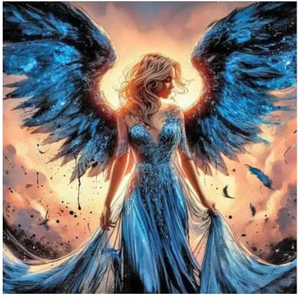 DCIDBEI Rund Diamond Painting Engel Groß 40x40cm DIY 5D Diamant Painting Bilder Erwachsene Engel Glitzerbilder zum Selber Machen Diamond Painting EngelsflügelAnfänger Stickerei Feen und Elfen