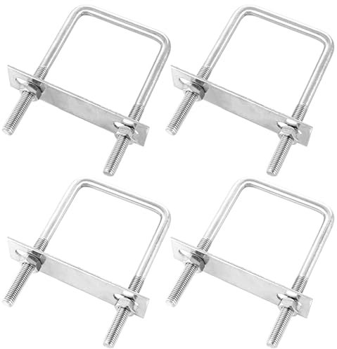 JMIATRY 4 perno en U con rosca M8, perno en U, 70 x 110 mm, para postes de vallas, fijación de tubos, remolque de coche