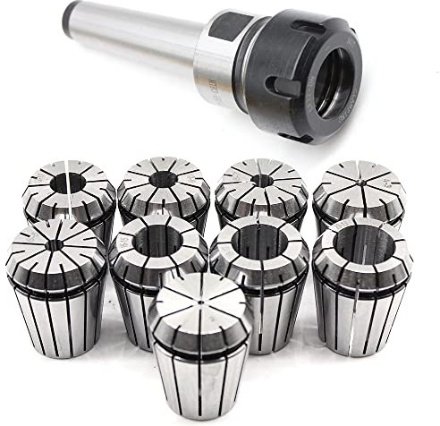 M12 MK3 ER32 Spannzangenfutter + ER32 Satz 9Stk. Spannzangen 2-20mm für Fräser,aus hochwertiger Federstahl MT3 ER32 M12 Collet Chuck ER32 Spring Collets Set