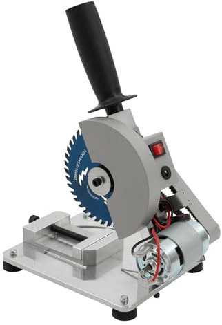 Mini troncatrice con 2 lame per sega, regolabile da 0 a 45°, larghezza di taglio 4 cm, profondità di taglio 2,9 cm, sega manuale, troncatrice per legno, acciaio, alluminio