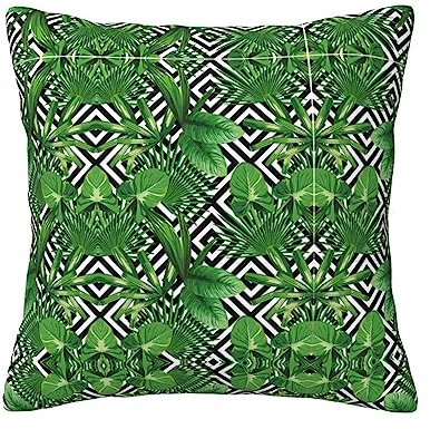Hgvcse Kissenbezug mit tropischen Blättern, Standardgröße, Stuhlkissen, Bodenkissen, Queen-Size-Bett