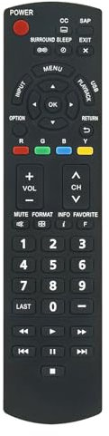 N2QAYB000806 Replacement Remote Control Compatible for Panasonic Viera TV Plasma LCD HDTV TC-L50EM5 TX-L50EM5 TC-P50U50 TC-50PU54 TC-60PU54 TC-P42X5 TC-P42X52