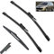 Juego de 3 escobillas limpiaparabrisas Delanteras y traseras para Peugeot 307 2005-2007, escobillas para Parabrisas y Ventana, 28 + 26 + 14