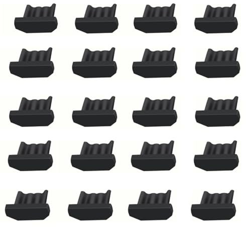 20 Pcs Silicone USB Plug Cover Charging Port Plug Combo-Pack USB Port Covers Anti Dust Cap Port Plugs Lid for Tablet PC Notebook Laptop (Black)