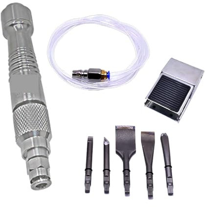Kit martello pneumatico Pala pneumatica Mini martello pneumatico Strumento pala pneumatica Casa incisore fai-da-te Dispositivo di rimozione 'intonaco ospedaliero(Engraving set+foot switch)