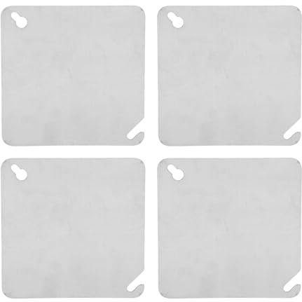 4PCS Metal Electrical Box Cover Plate, Galvanized Iron Electrical Box Cover Plates - Ideal for Home Renovations and DIY Projects - Secure Your Junction Boxes with Reliable