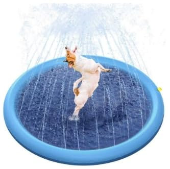 Piscina per cani 100 cm,tappetino sprinkler pieghevole,piscina per cani,tappetino gonfiabile per giochi d'acqua,per giardino estivo,spiaggia e piscina,cortile,sprinkler per cani, giocattoli d'acqua