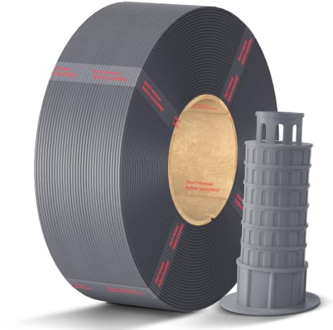 ANYCUBIC PLA+ Refill Filament 1.75mm, Hohe Zähigkeit, 1KG Textur Grau | Hohe Schlagfestigkeit, Hohe Präzision 3D Druckmaterialien, Intelligente Identifikation, PLA Plus Spoolless
