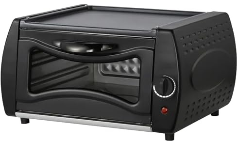 Forno Tandoori 2 in 1, Forno per Pizza da 2100 W, Forno Elettrico con Rivestimento Antiaderente, Forno con Porta in Vetro Resistente al Calore, Cottura Simultanea di Due Pizze (Square Door)