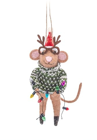 Sass and Belle The Christmas Party Mouse Felt Decoration